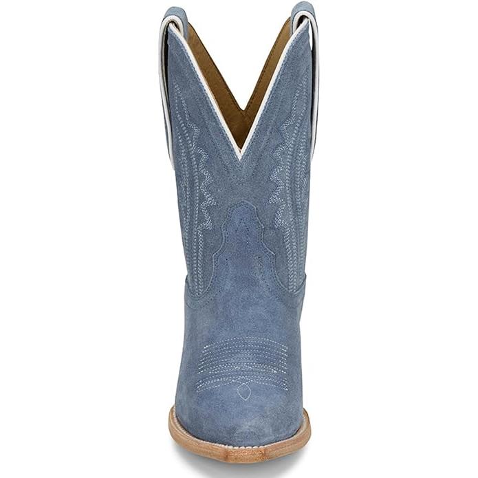 Tony Lama Women's Lea 9" Suede Western Boot- Cornflower