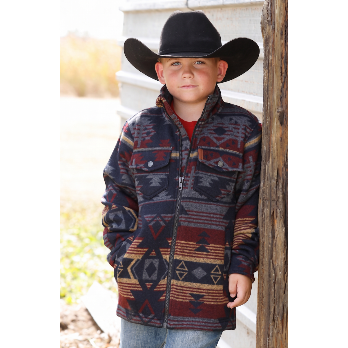 Cinch Boy's Sweater Knit Shirt Jacket - Charcoal