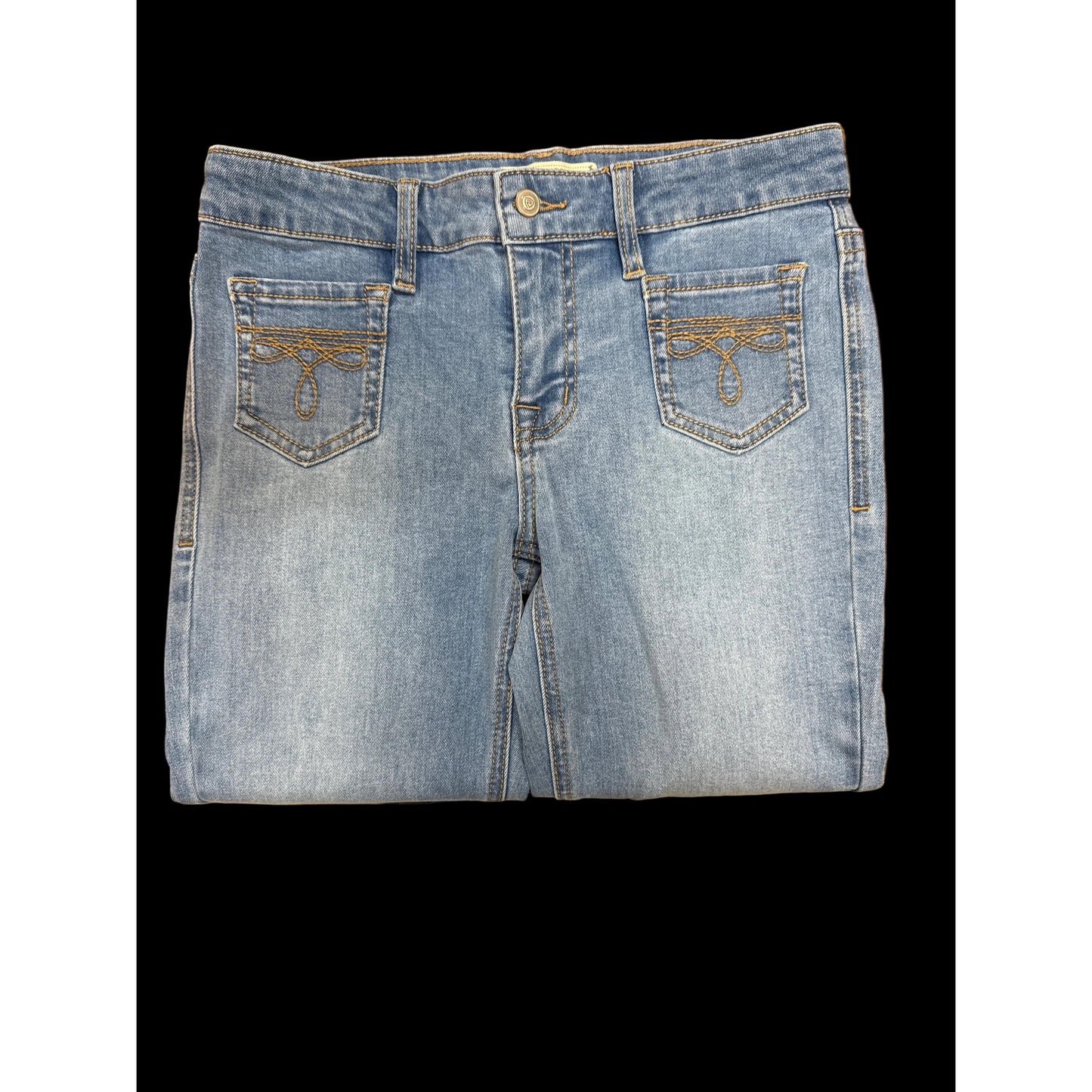 Rock & Roll Girl's Patch Pocket Bootcut Jeans - Light Wash