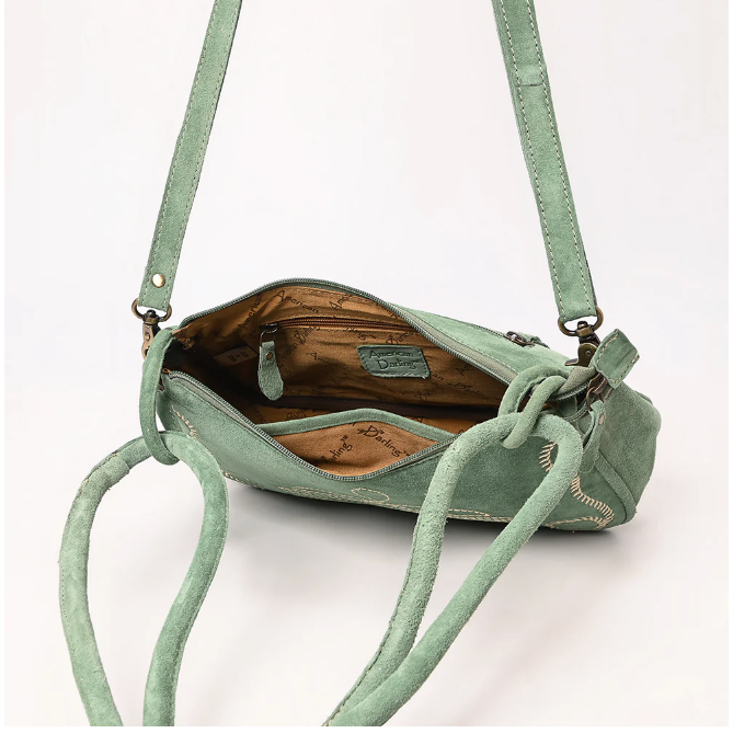 American Darling Women's Genuine Western Suede Leather Crossbody Purse