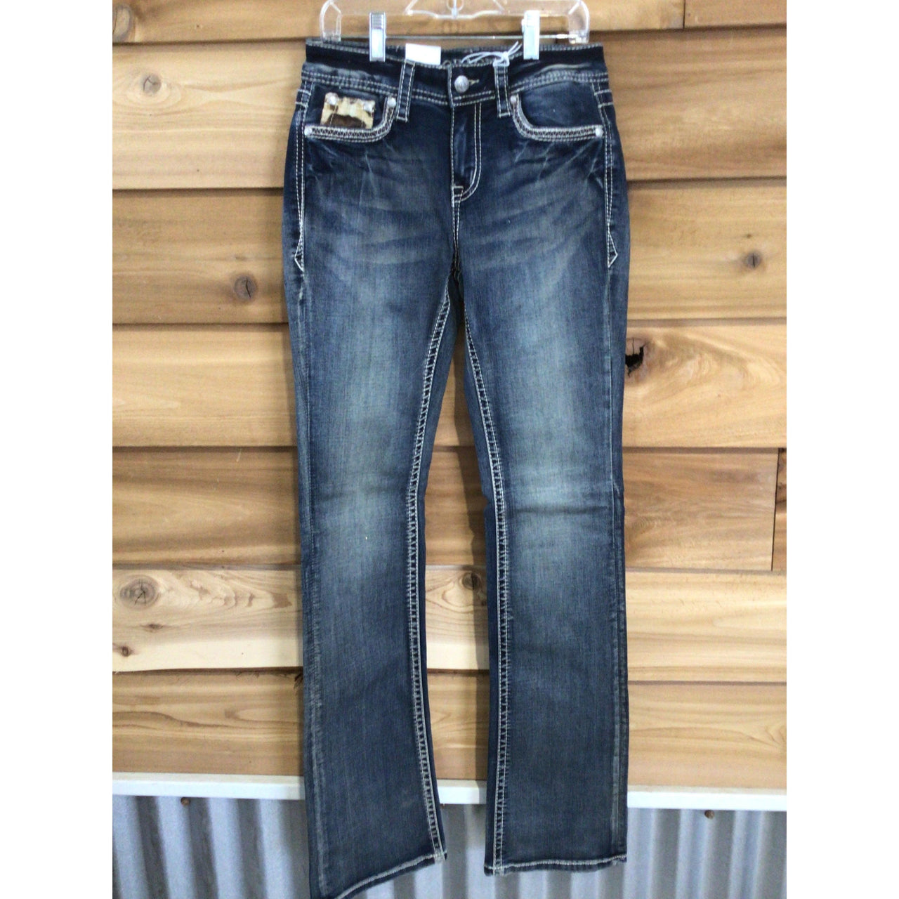 Grace in LA Women's Cowhide Detail Jeans