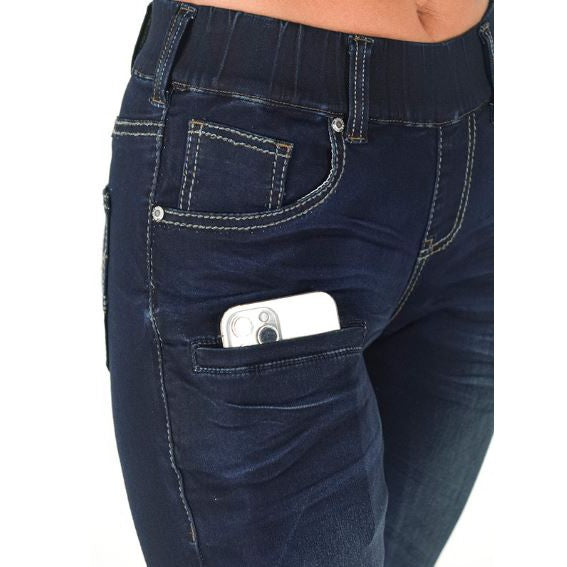 Women's Pull on Dark DFMI Trouser- Dark Wash