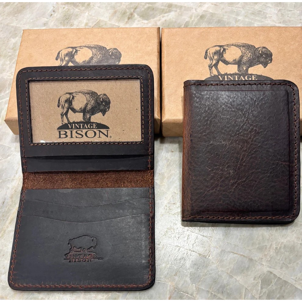 Vintage Bison Shawnee Card Case - Mocha