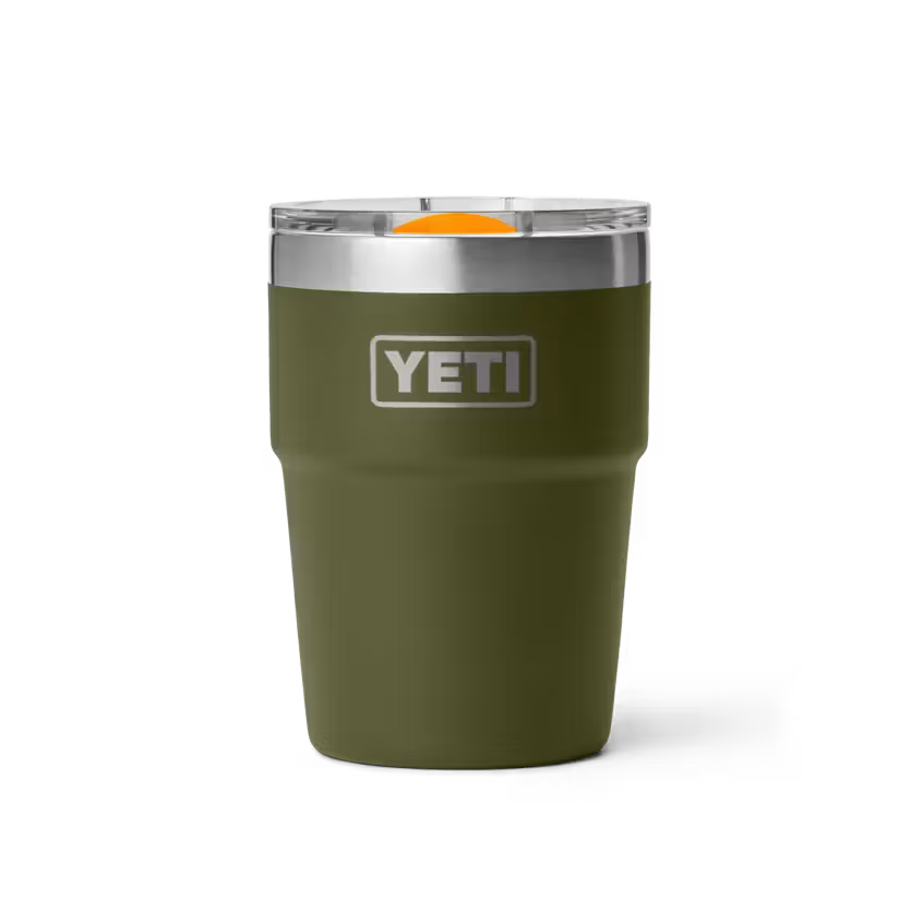 Yeti Rambler® 473mL Stackable Cup w/Magslider™ Lid - Olive/King Crab Orange