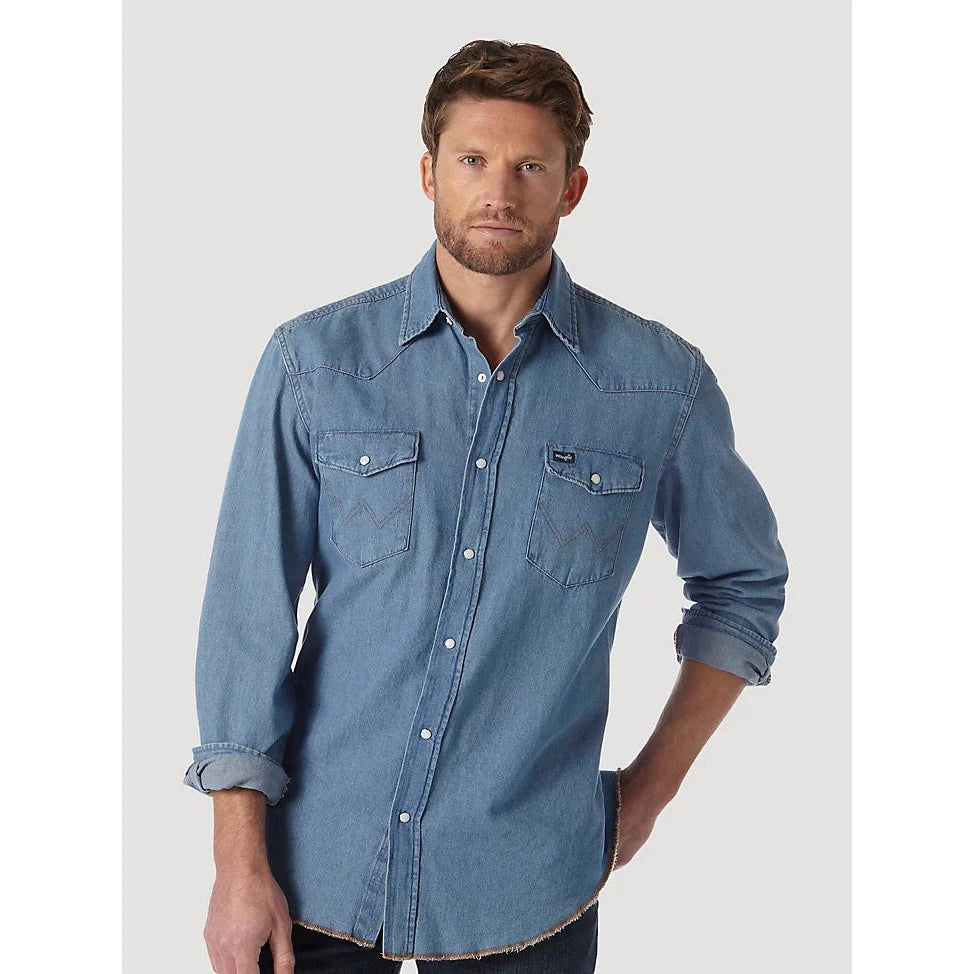 Mens grey best sale denim shirt