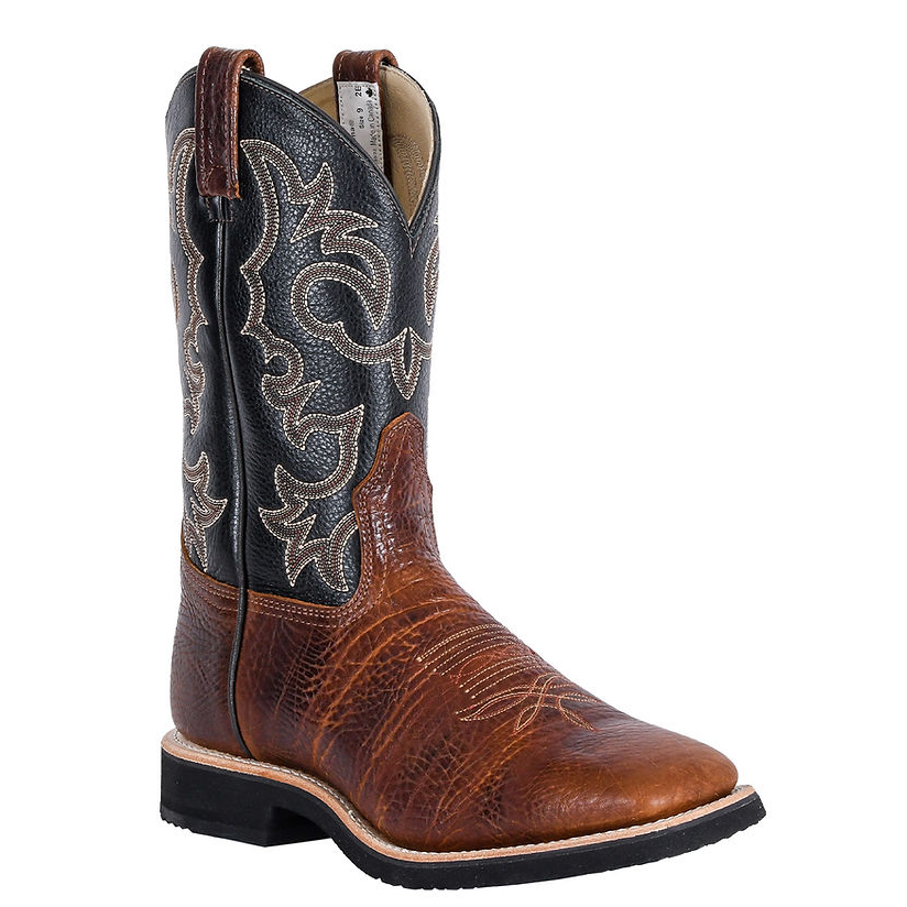 Brahma Men's Spongy Roper Western Boots - Mountain Maple/Porto Black - Irvine Tack & Western Wear