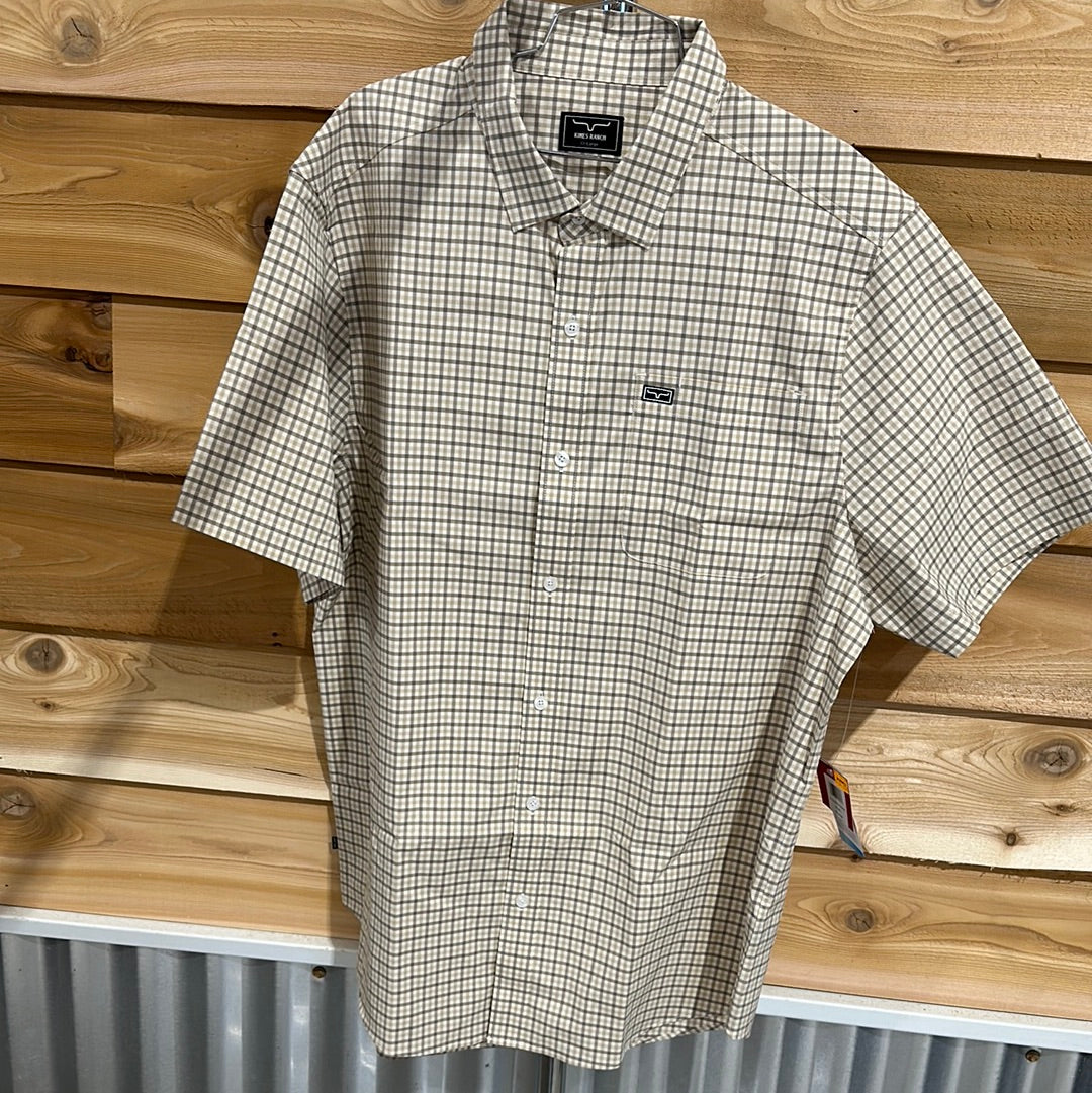 Kimes Men's Tucco Mini Check Dress Shirt -Khaki