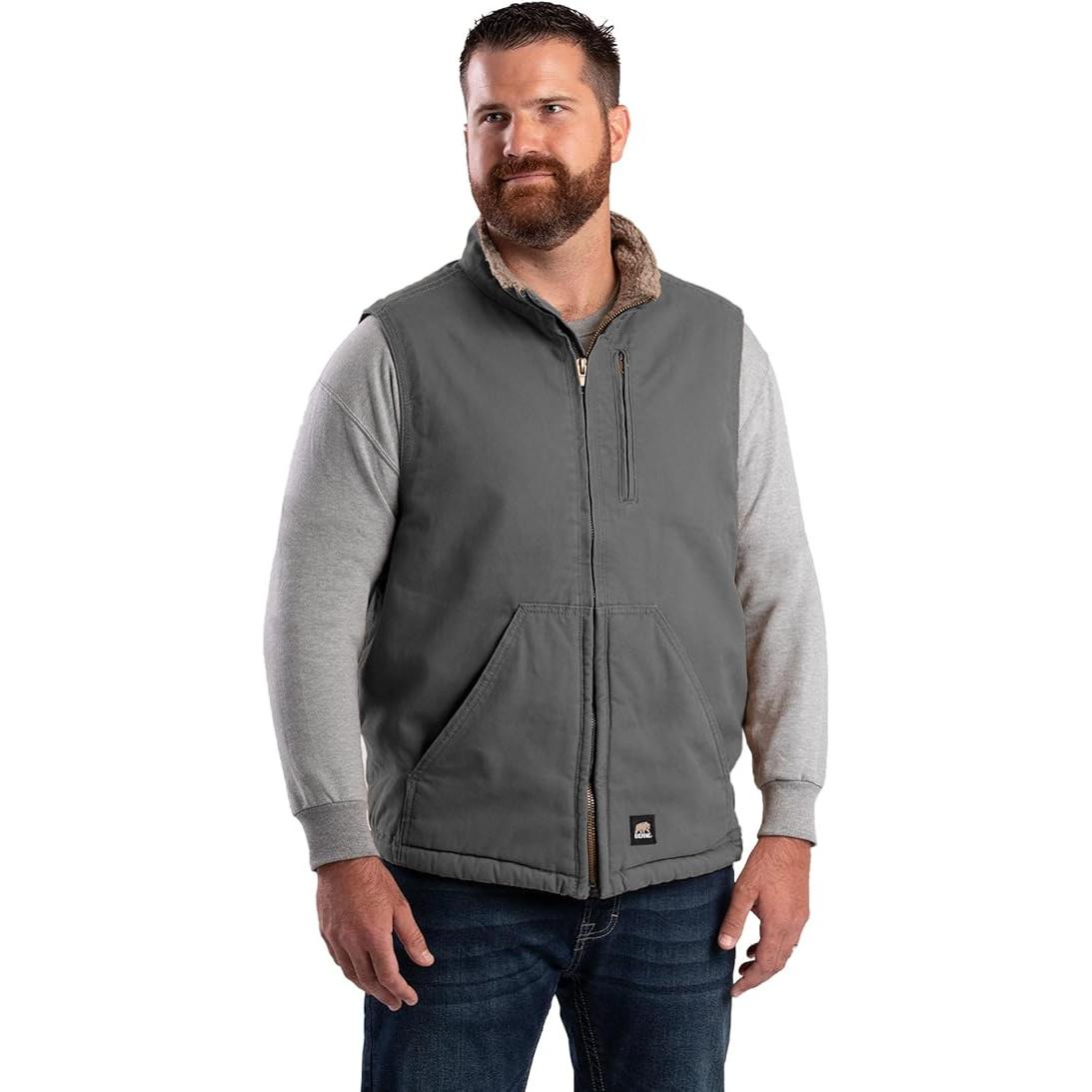 Berne Men's Sherpa Lined Vest-Slate