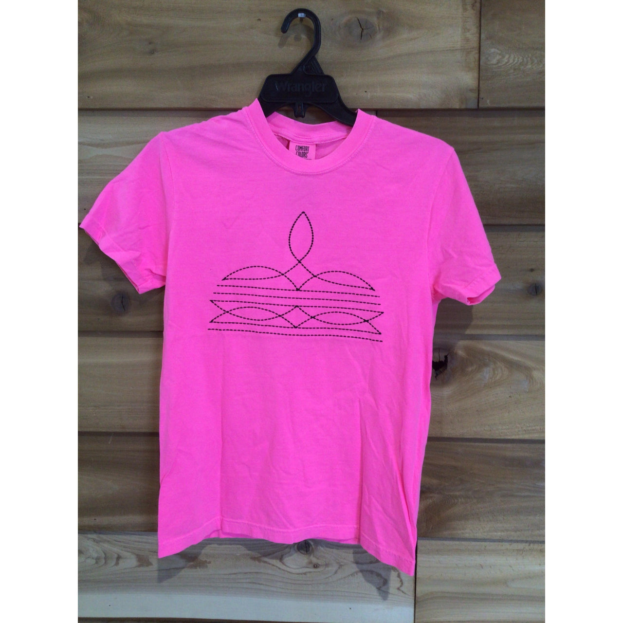 Comfort Colour Tee - Pink w/Boot Stitch