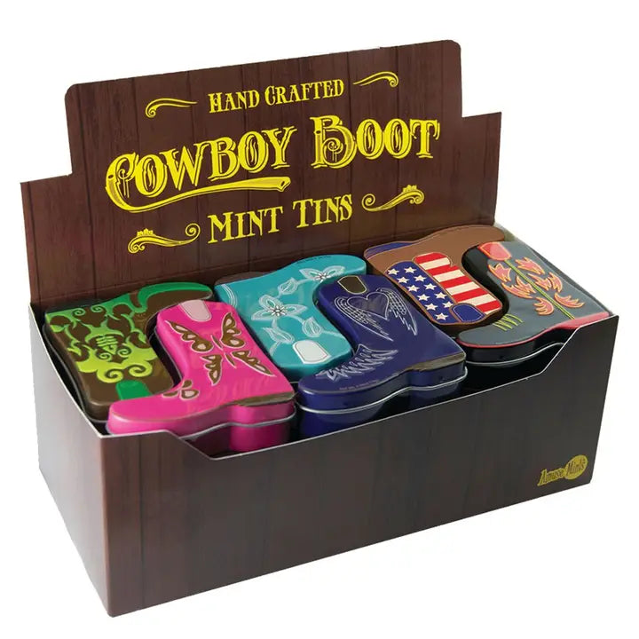 Cowboy Boot Shaped Mint Tins-Assorted