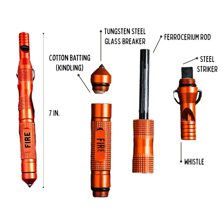 Lucky Jack Emergency Fire Starter with Whistle