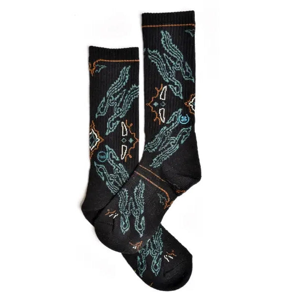 Lucky Chuck Fringe Tucumcari Black Performance Socks