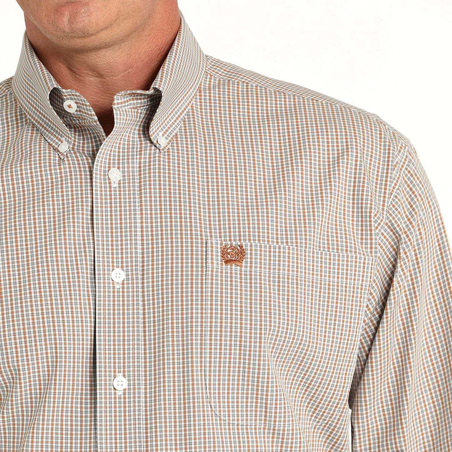 Cinch Classic Fit Long Sleeve Men's Cotton Patterned Shirt - White