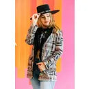 Lucky & Blessed Grey Aztec Sherpa Jacket w/Front Pockets