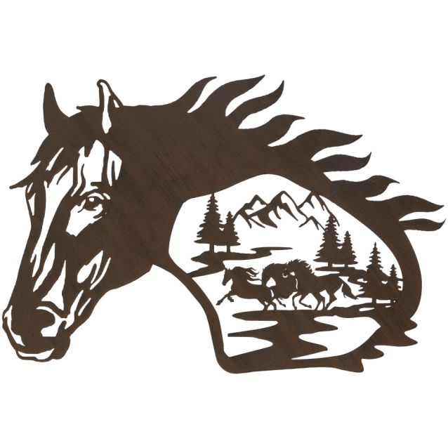 Tough 1® Horse Head & Mountains Wall Art - Brown