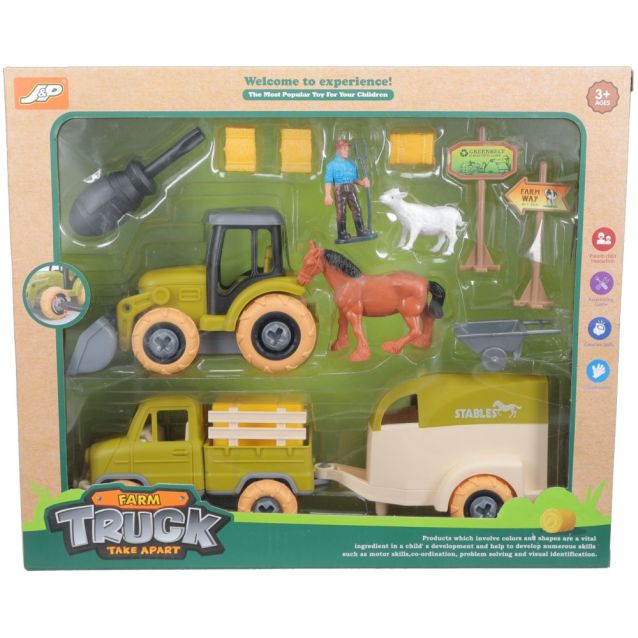 Tough1 Toy Truck Trailer & Tractor Set