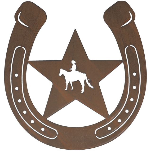 Tough1 Horseshoe/Star Wall Decor - Brown