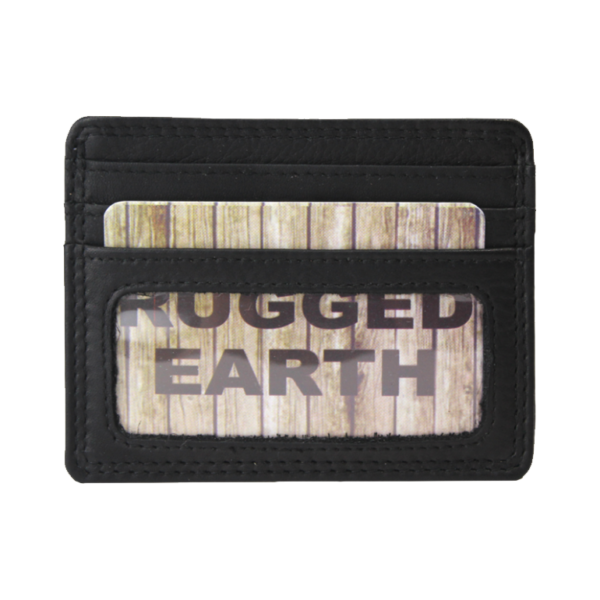Rugged Earth Men's Leather Credit Card Wallet - Black