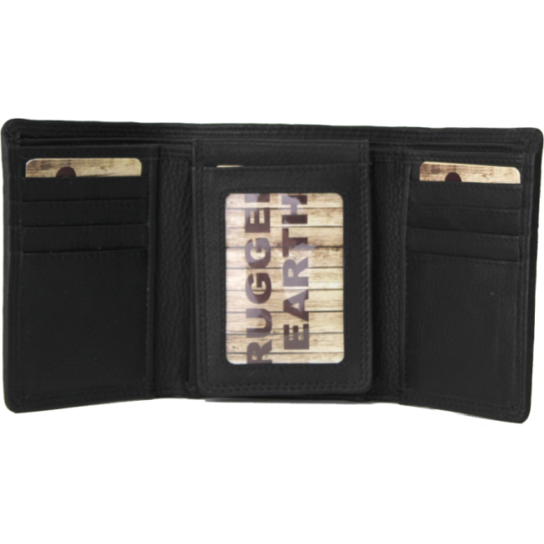 Rugged Earth Men's Fold Over Trifold Wallet - Black