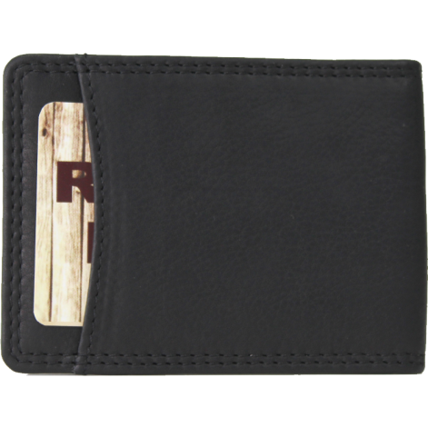 Rugged Earth Leather Fold Over Wallet - Black