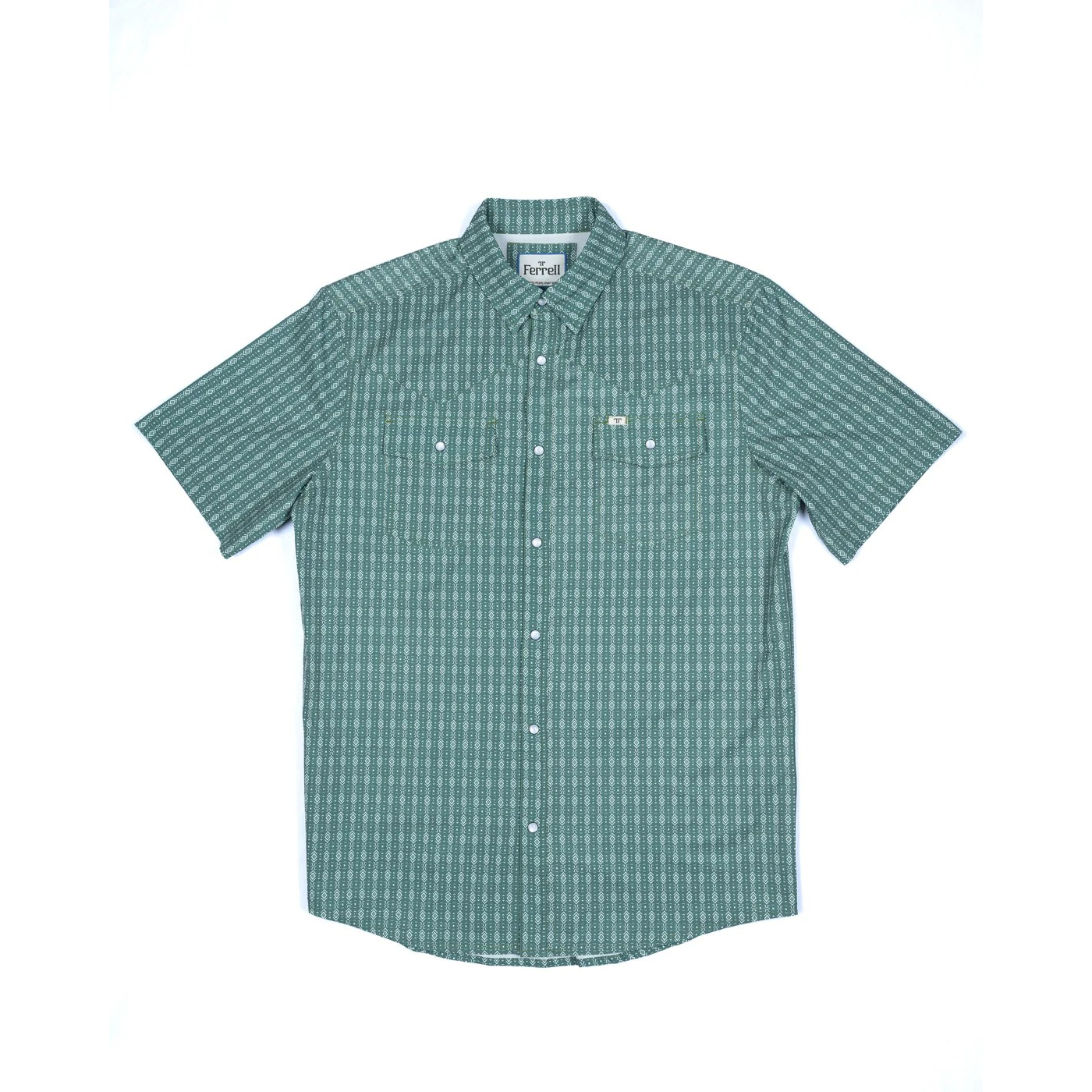 Ferrell Brand Men's Aztec Short Sleeve Snap Shirt - Assorted Colours