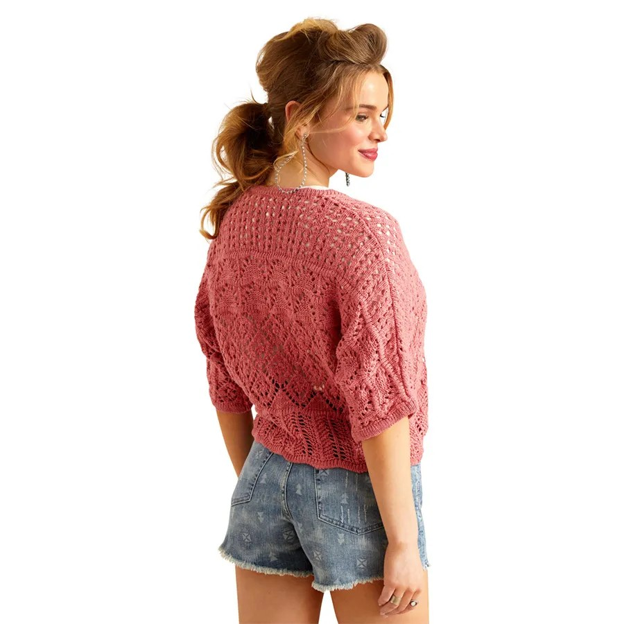 Ariat Women's Frannie Sweater - Slate Rose