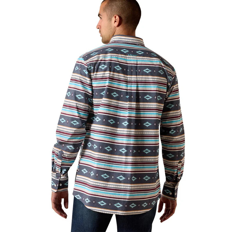 Ariat Men's Long Sleeve Casual Southwest Stripe Shirt- Maui Blue