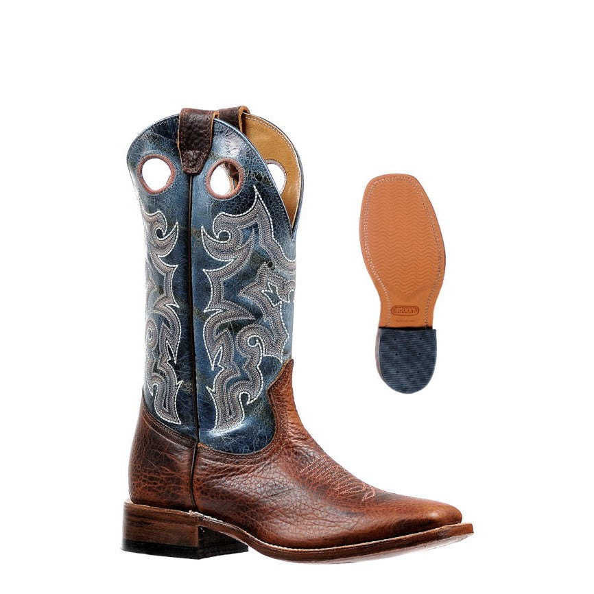 Boulet Men's Wide Square Toe Western Boots - Utta Whisky/Puma Turqueza