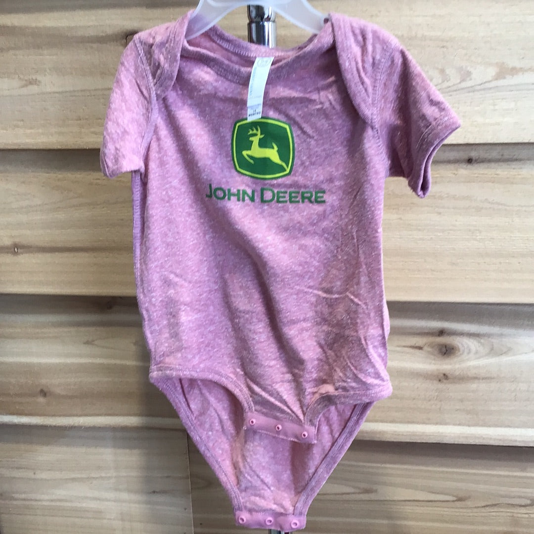 John Deere Baby Bodysuit Mauve