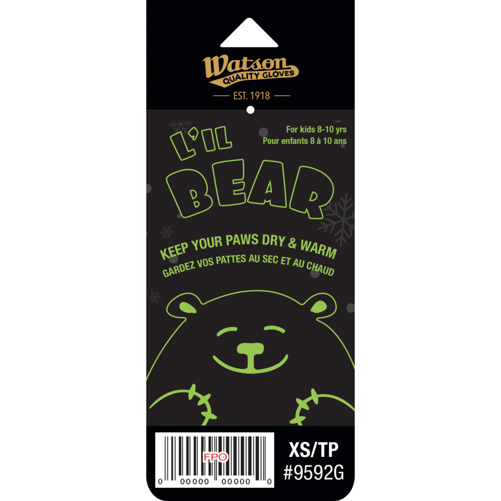 Watson Gloves L'il Bear Kids Mitts Green X-Small