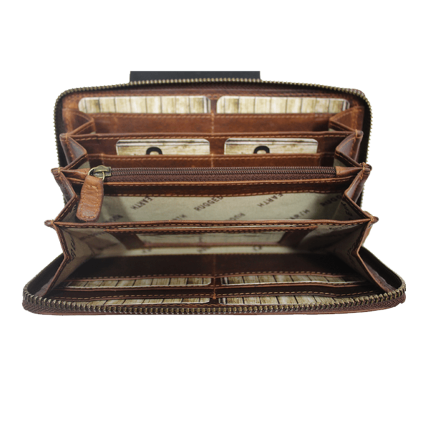Rugged Earth Leather Zippered Wallet