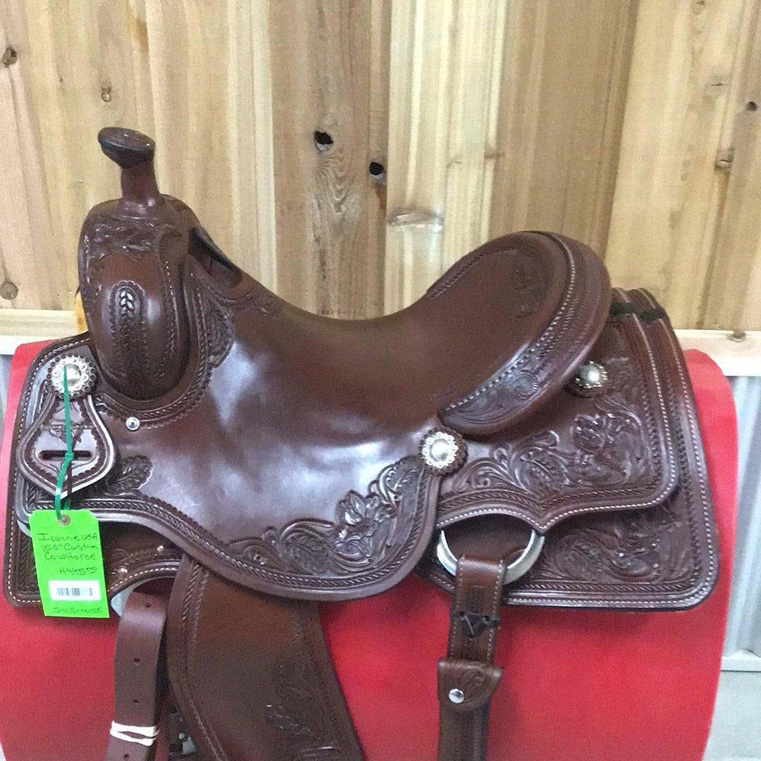 Irvine  USA 15.5"    Custom Cow Horse Saddle