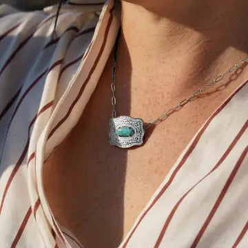 Spur West Belt Buckle Oasis Necklace- Paperclip Chain