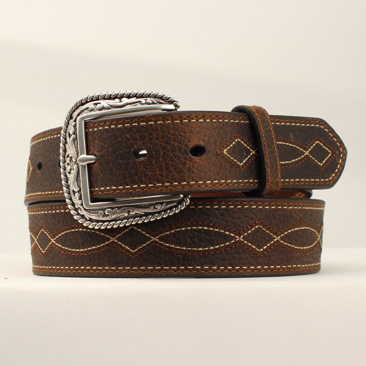 Ariat Men's Boot Stitch Western Belt - Brown