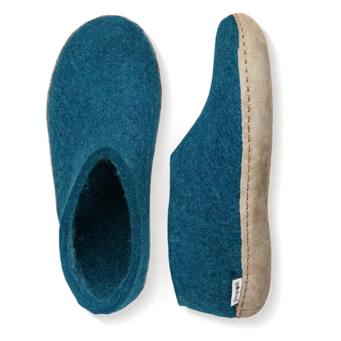 Glerups Leather Sole Shoes - Petrol