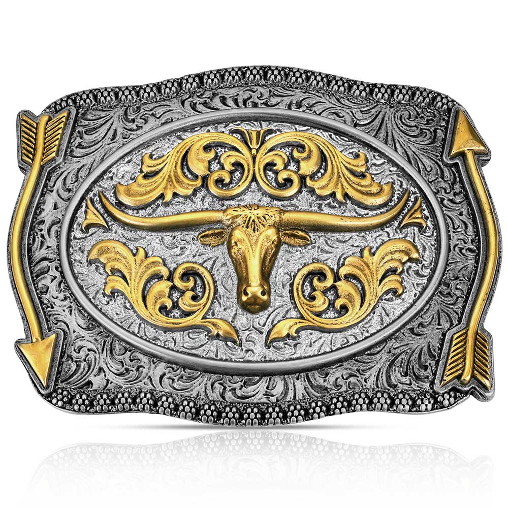 Montana Silversmiths Pointing West Longhorn Belt Buckle