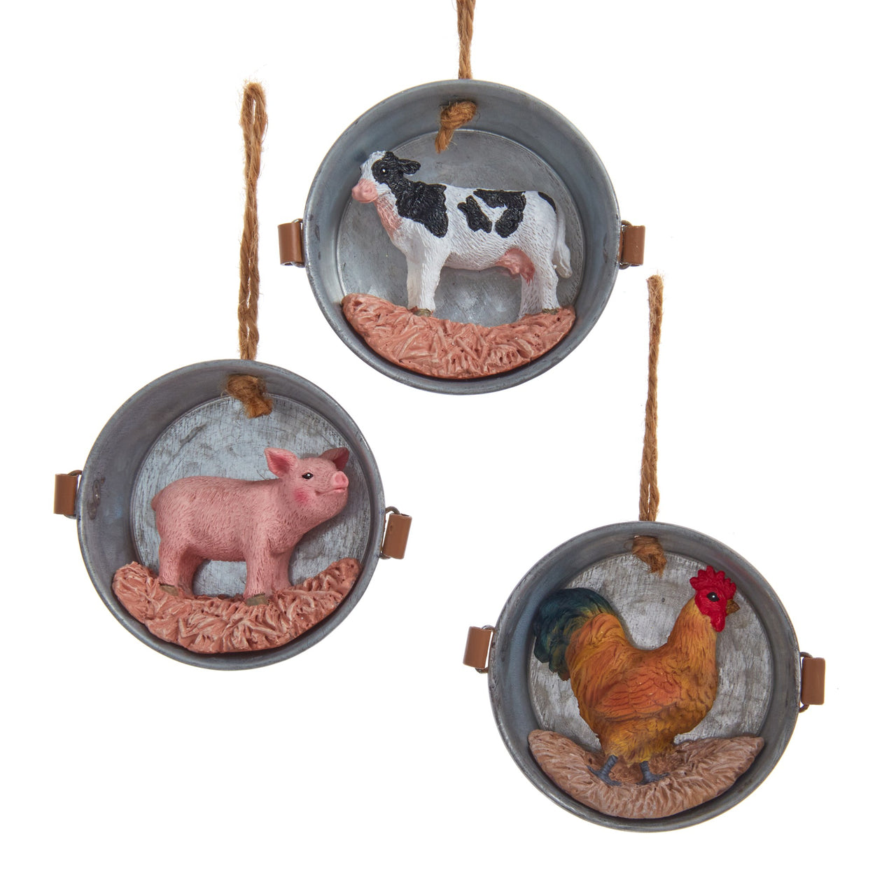 2.75"PIG/COW/ROOSTER TUB ORNS 3/A