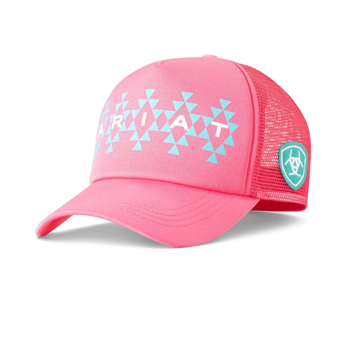 Ariat Ladies Ponyflow Southwest Print Cap in Hot Pink