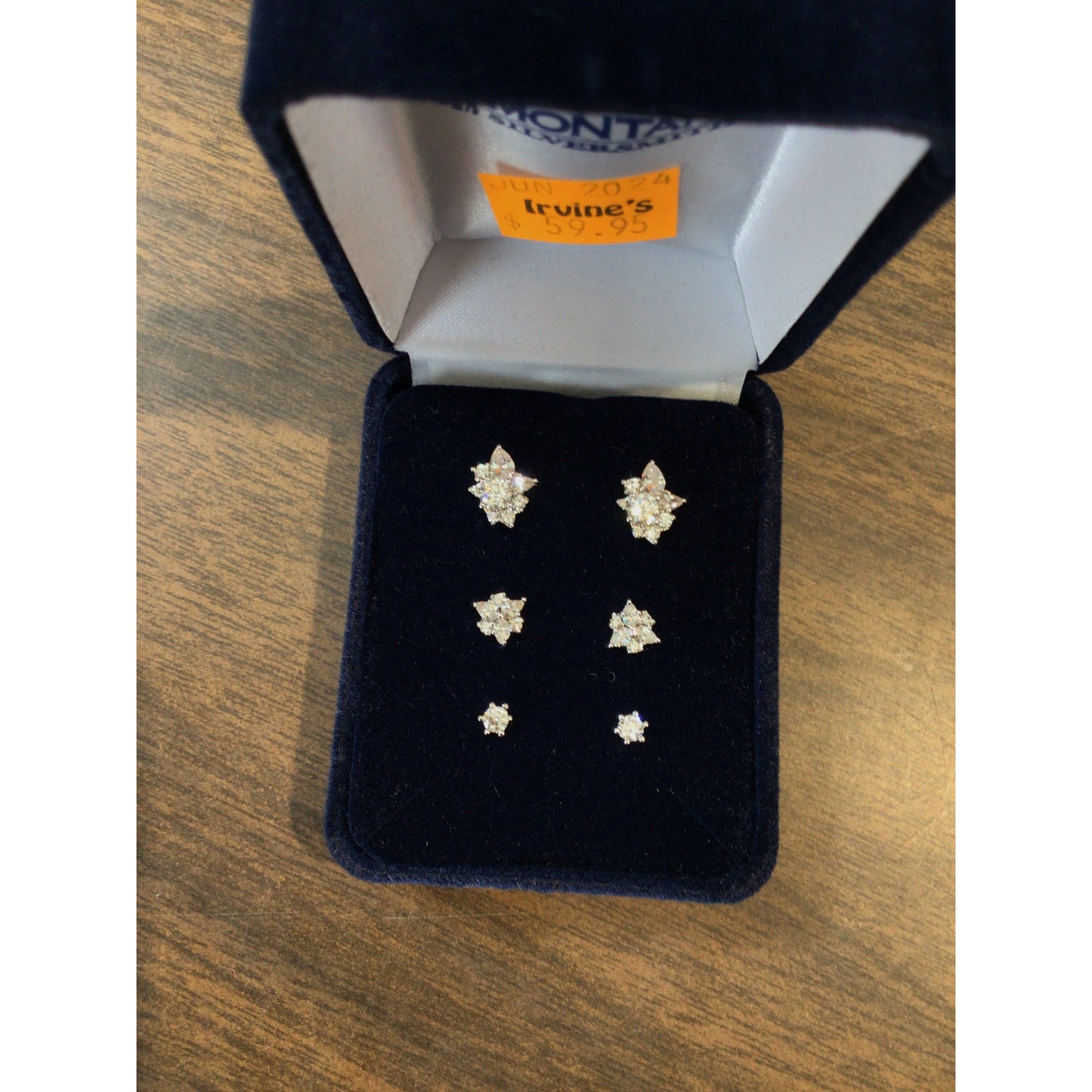Montana Silversmiths Triple Play Crystal Post Earrings