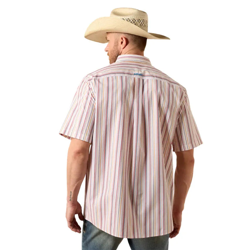Ariat Men's Pro Series Neil Short Sleeve Shirt- Blue Stripe