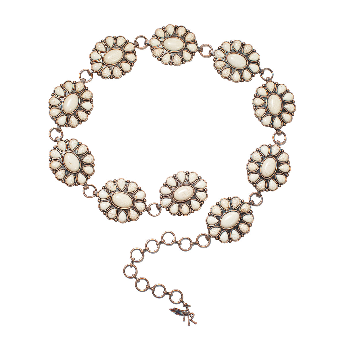 Angel Ranch Women s Concho Belt Copper White