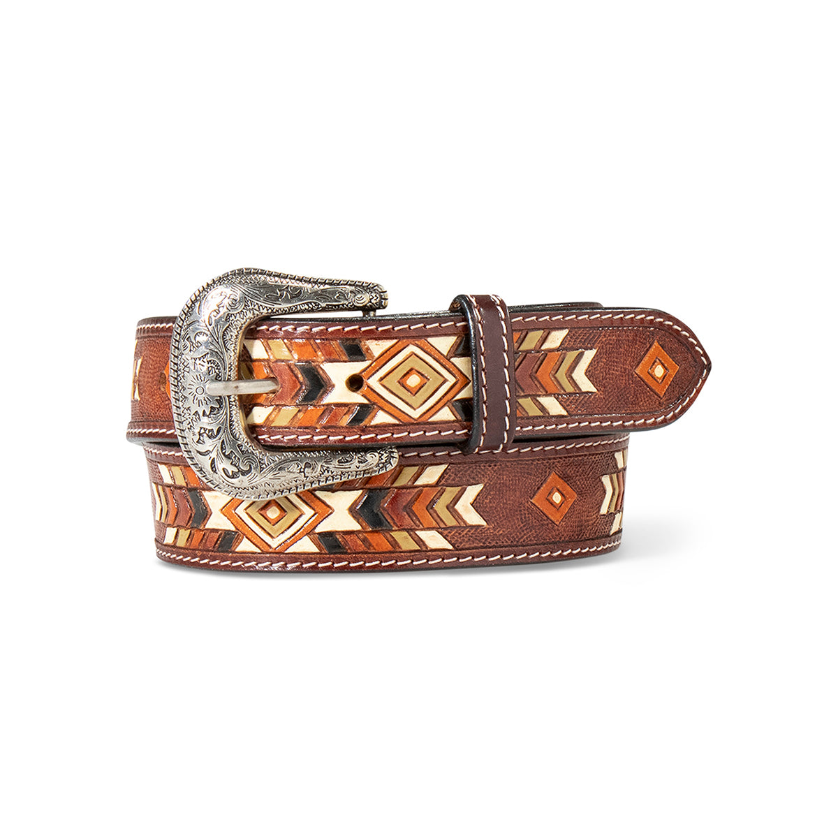 Ariat Women's Hand Tooled Painted Southwest Belt - Multi