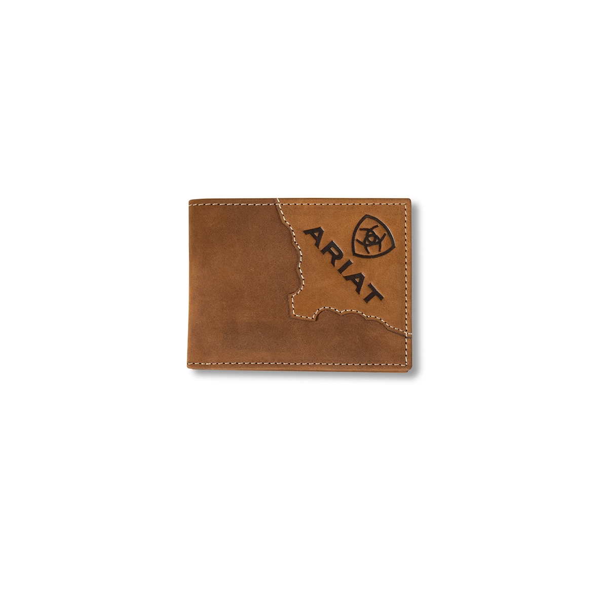 Ariat Men's 2-Tone Leather Bifold Wallet - Medium Brown