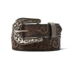 Ariat Girl's Paisley Laser Cut Belt- Brown