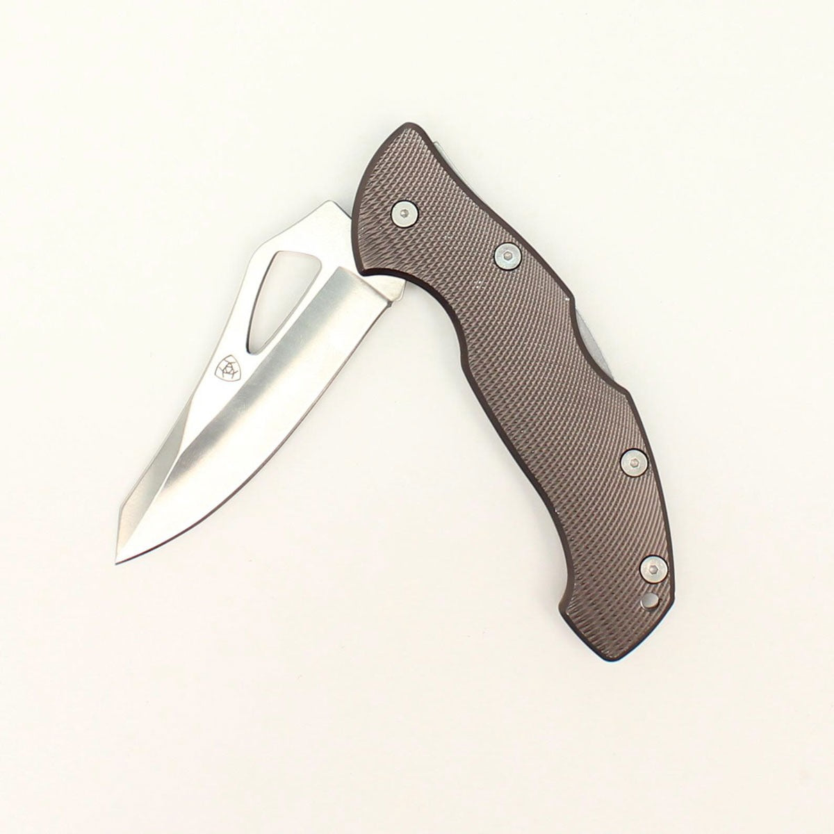 Ariat 3.5" Plain Blade Folding Knife - Grey