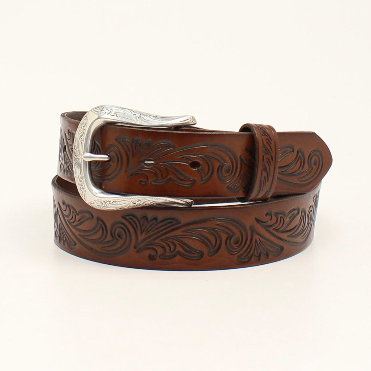 Ariat Women's Floral Embossed Belt - Brown
