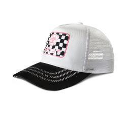 Ariat Women's Checker Patch Snap Back Cap- White