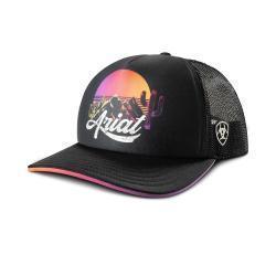 Ariat Women's Snap Back Sunset Desert Print Cap- Black