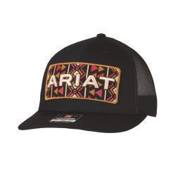 Ariat Women's Southwestern Print Patch Cap- Black