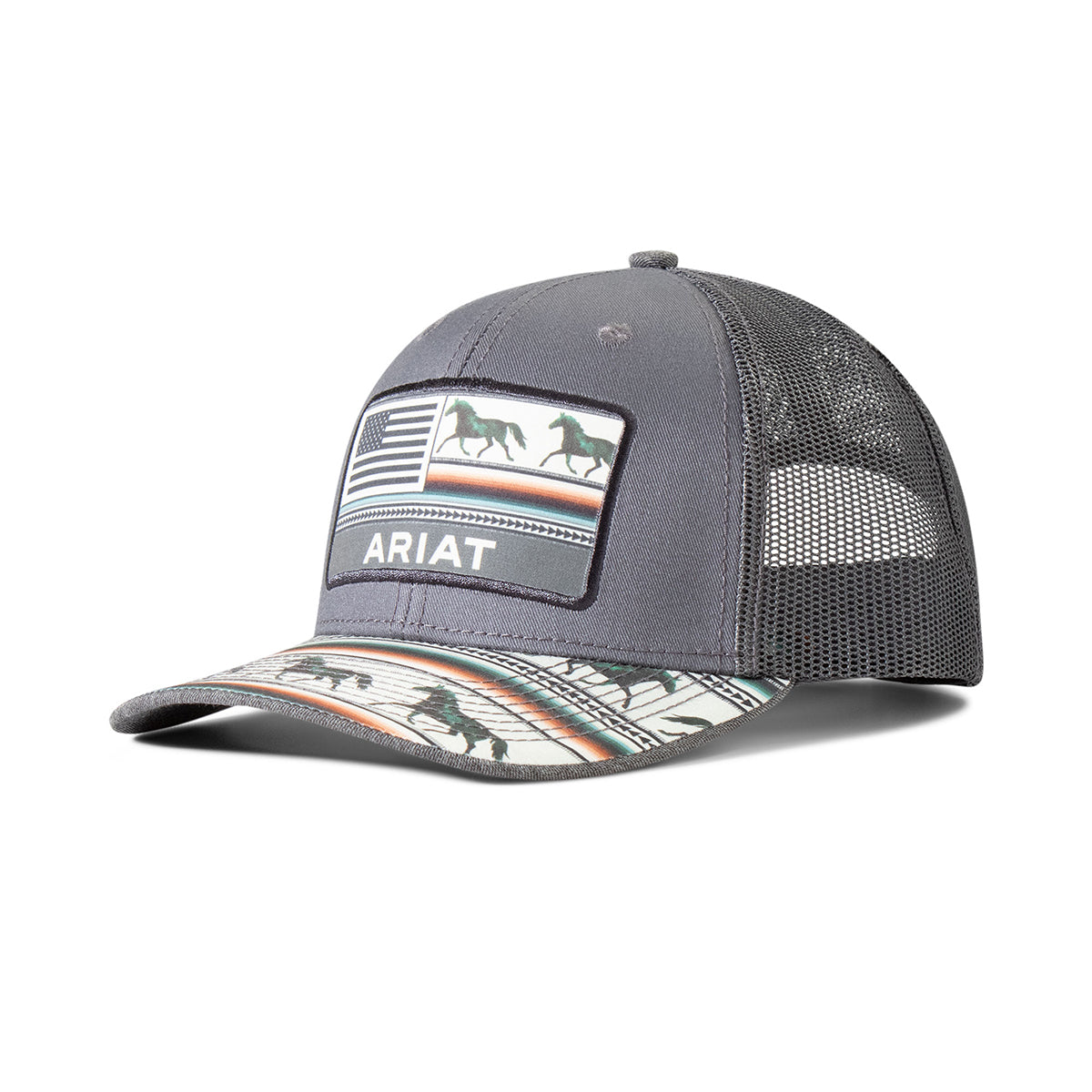 Ariat Women's Stripes Horse American Flag Cap - Grey